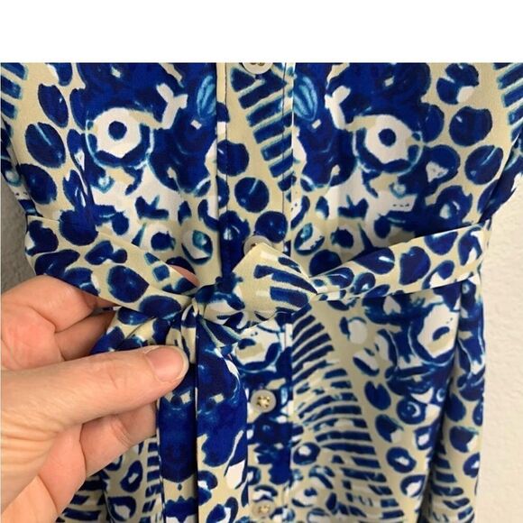 Cabi #422 Blue Jewel Button Down Shirt Dress - Picture 14 of 16